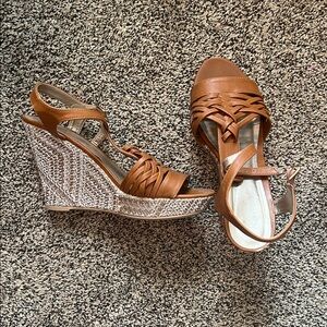 Elegant Brown Wedge Sandals